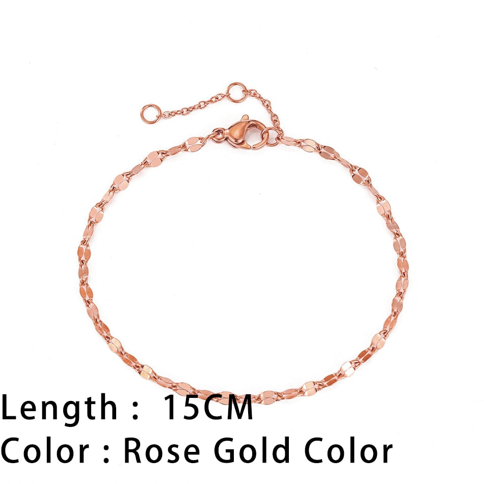 SUNIBI Classic Snake Chain Bracelets for Women Trend Gold Plated