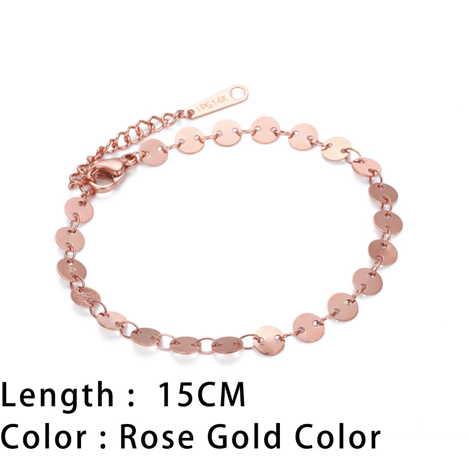 SUNIBI Classic Snake Chain Bracelets for Women Trend Gold Plated