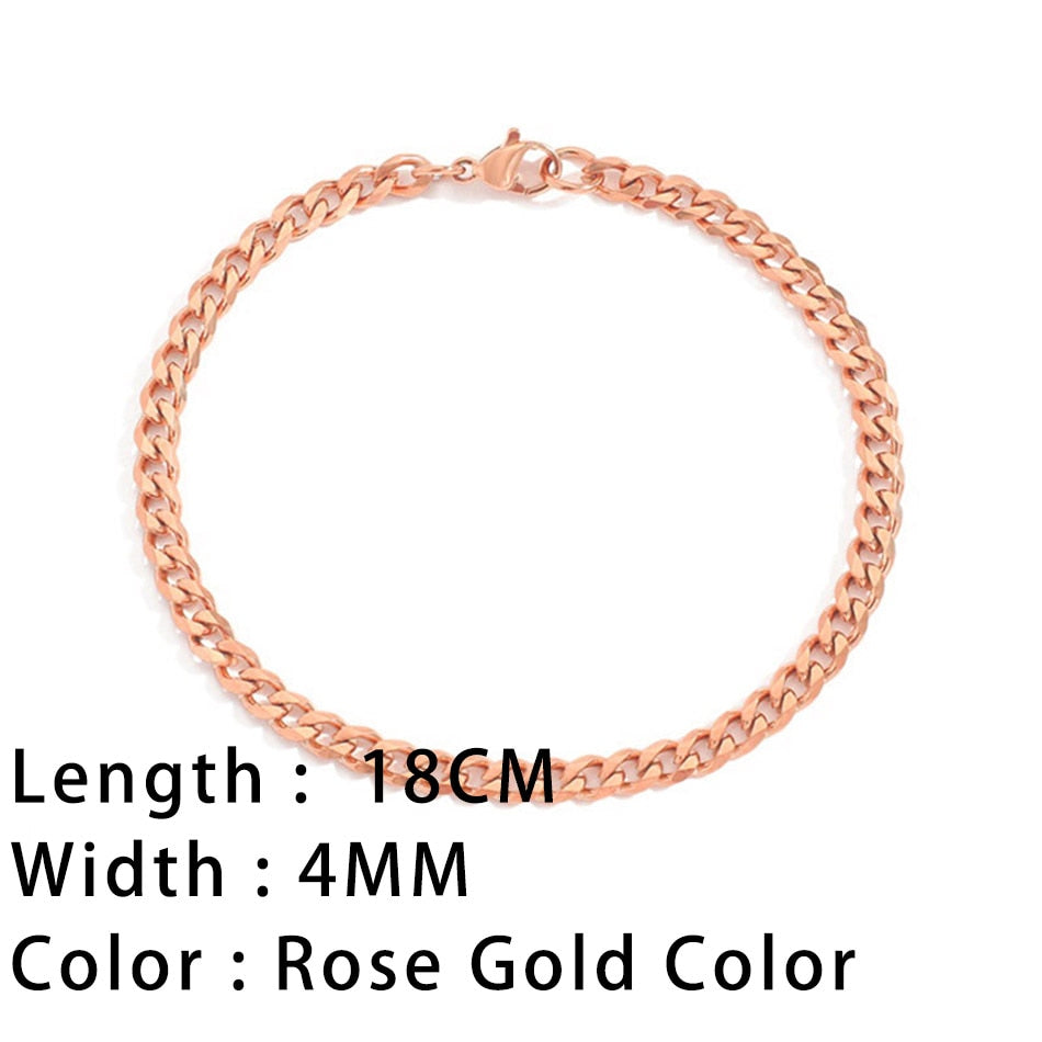 SUNIBI Classic Snake Chain Bracelets for Women Trend Gold Plated