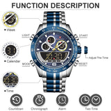 Luxury Gold Watches Mens Military Sport Quartz Digital Chronograph Wrist watch