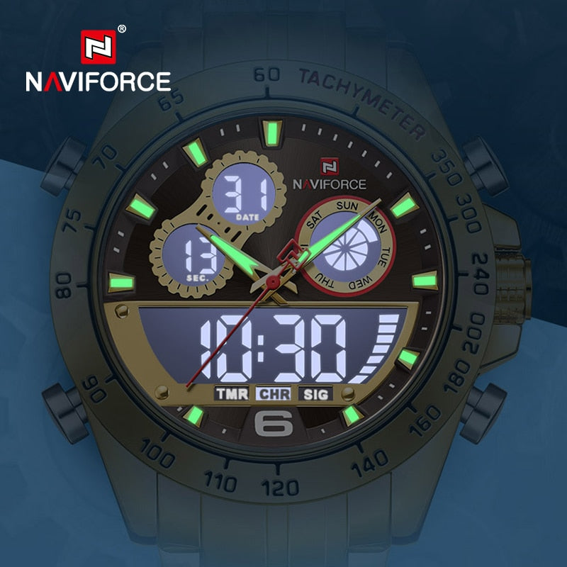 Luxury Gold Watches Mens Military Sport Quartz Digital Chronograph Wrist watch