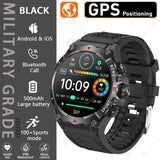 Military Grade AMOLED Smart Watch Men GPS Positioning 500 mAh Large Battery Health Monitoring 100+ Sports Mode Smartwatch 2025