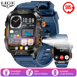 New LIGE Voice Assistant Calling Smartwatch 1.96 inch AMOLED Display Smart Watch 24H Health Monitoring Sports Smartwatch for Men