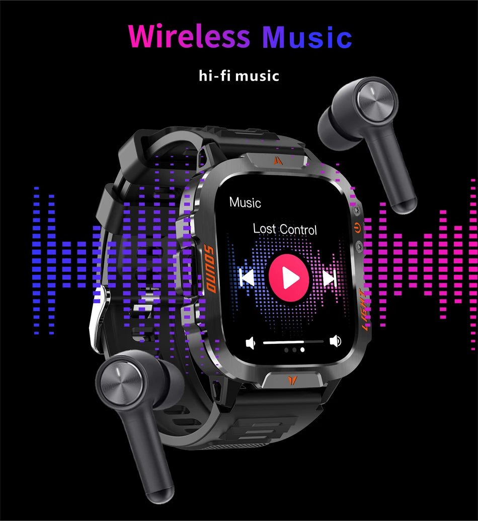 New LIGE Voice Assistant Calling Smartwatch 1.96 inch AMOLED Display Smart Watch 24H Health Monitoring Sports Smartwatch for Men