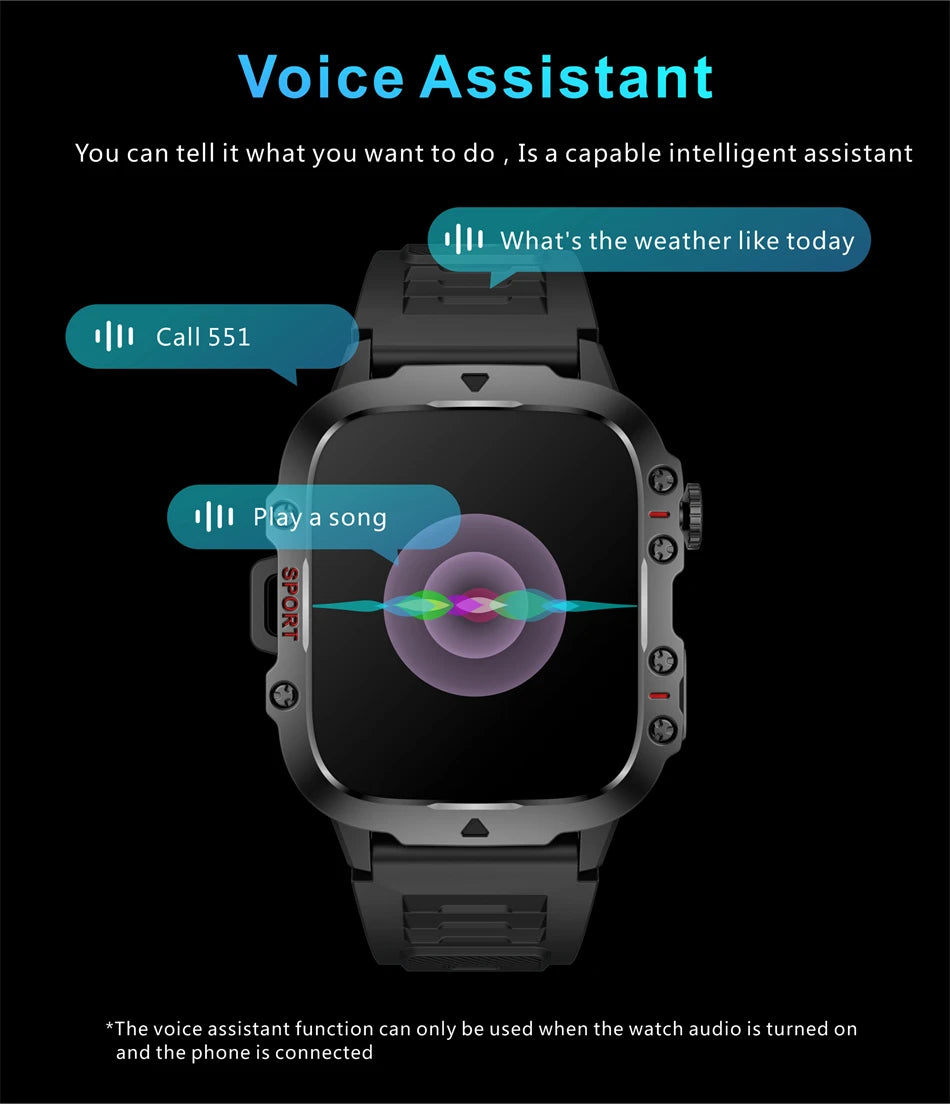 2025 For Xiaomi New Rugged Military GPS Smart Watch Men Bluetooth Call Health Monitoring AI Voice Sports Waterproof Smartwatches