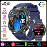 2025 New Uric Acid Blood Lipids Health Smartwatch Men Body Fat Blood Pressure Monitor AMOLED Screen NFC Man Smart Watch ECG+PPG