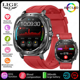 2025 New Uric Acid Blood Lipids Health Smartwatch Men Body Fat Blood Pressure Monitor AMOLED Screen NFC Man Smart Watch ECG+PPG