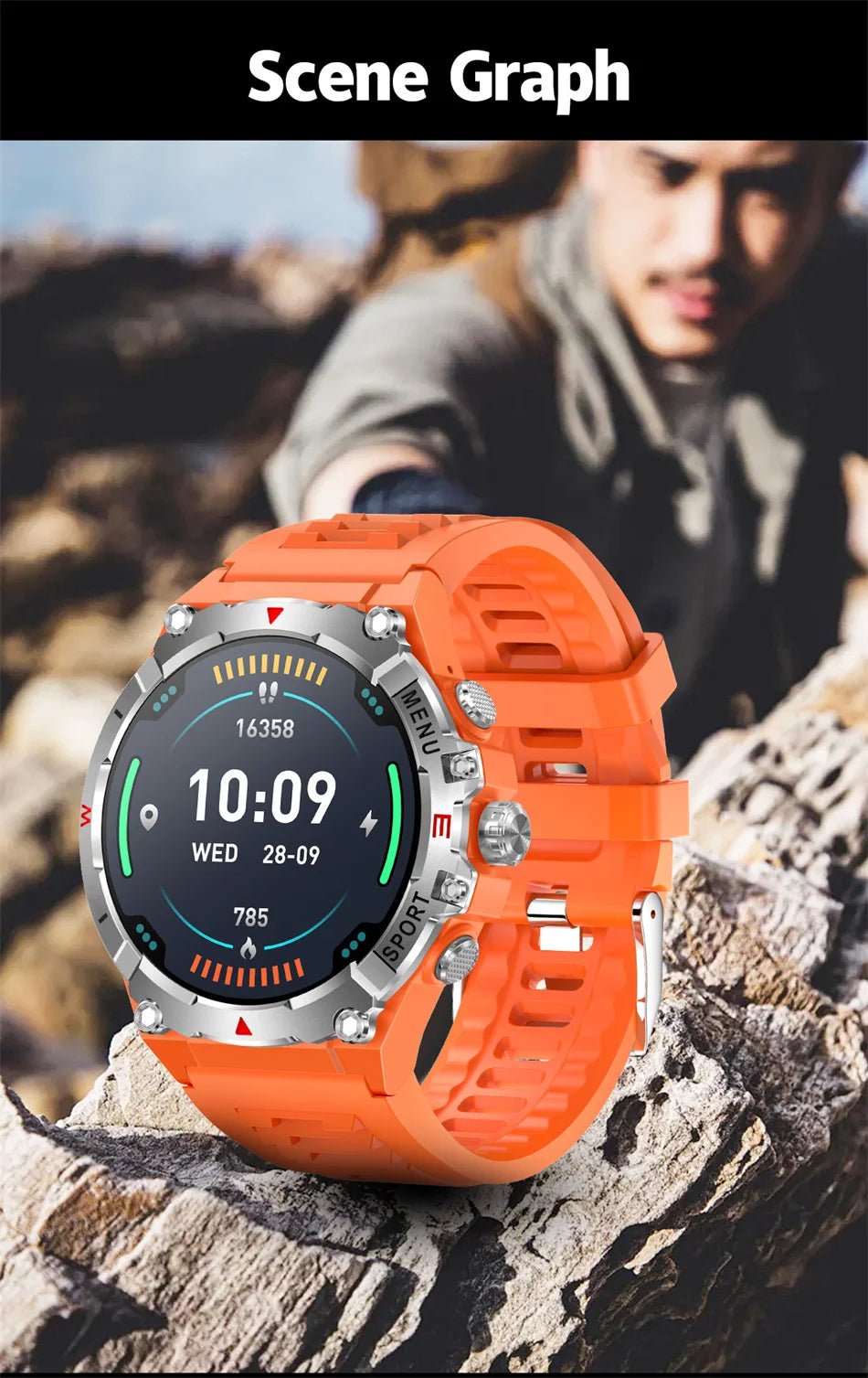 Military Grade AMOLED Smart Watch Men GPS Positioning 500 mAh Large Battery Health Monitoring 100+ Sports Mode Smartwatch 2025