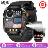 New LIGE Voice Assistant Calling Smartwatch 1.96 inch AMOLED Display Smart Watch 24H Health Monitoring Sports Smartwatch for Men