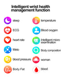 LIGE 2025 New AI Healthy Diagnosis Blood Lipid Uric Acid Blood Pressure Smart Watch Men ECG+PPG Bluetooth Call Health Smartwatch