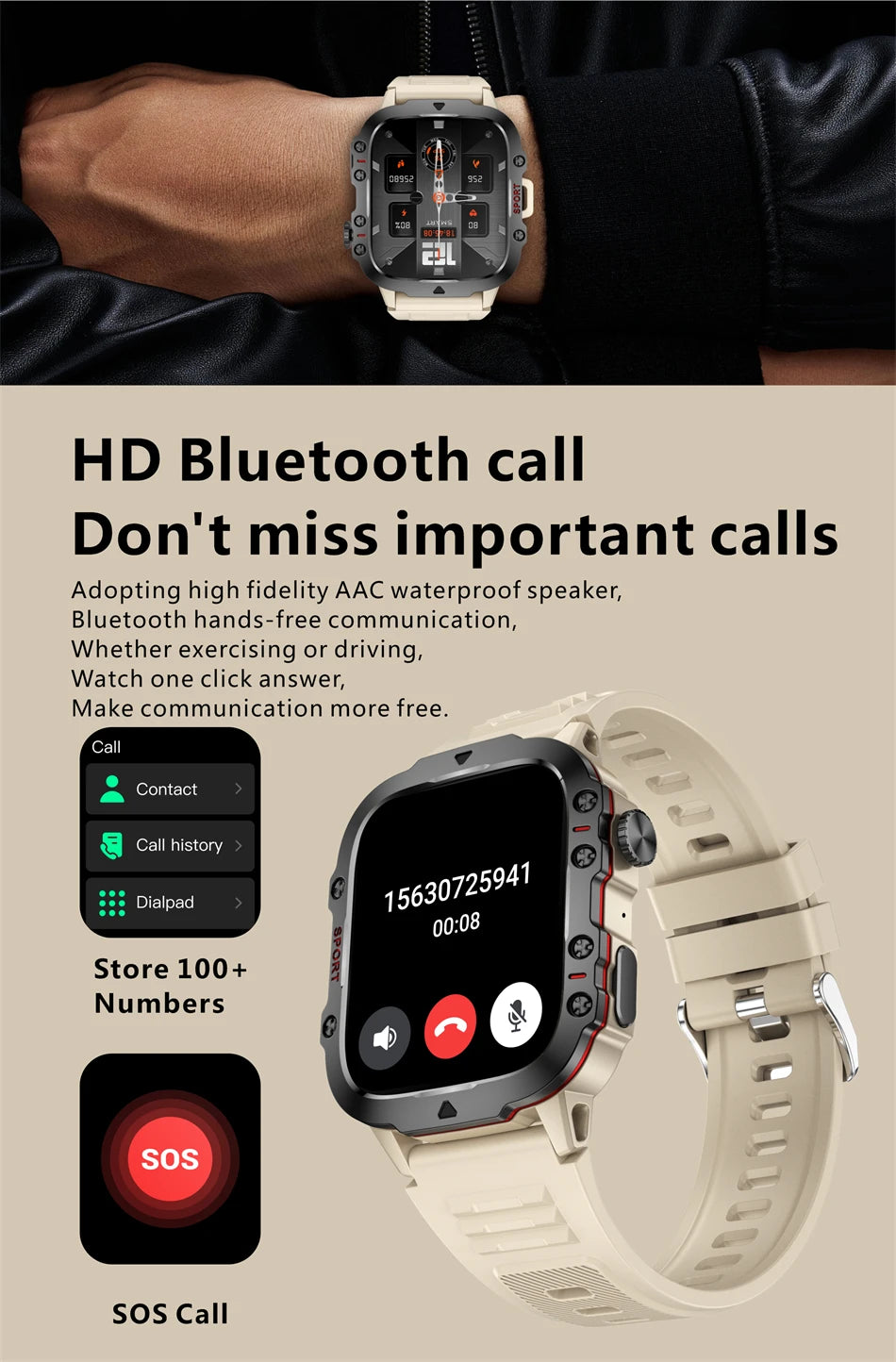 2025 For Xiaomi New Rugged Military GPS Smart Watch Men Bluetooth Call Health Monitoring AI Voice Sports Waterproof Smartwatches