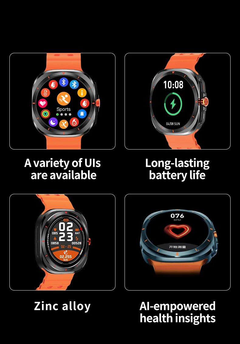 LAXASFIT Watch 7 Ultra Smartwatch Bluetooth Talk HD AMOLED Screen Fitness Tracker Health Monitoring Smartwatch for Android IOS