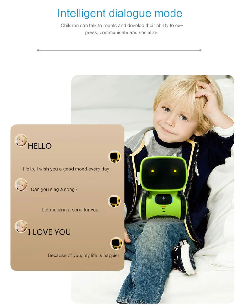 Emo Robot Smart Robots Dance Voice Command Sensor, Singing, Dancing, Repeating Robot Toy for Kids Boys and Girls Talkking Robots