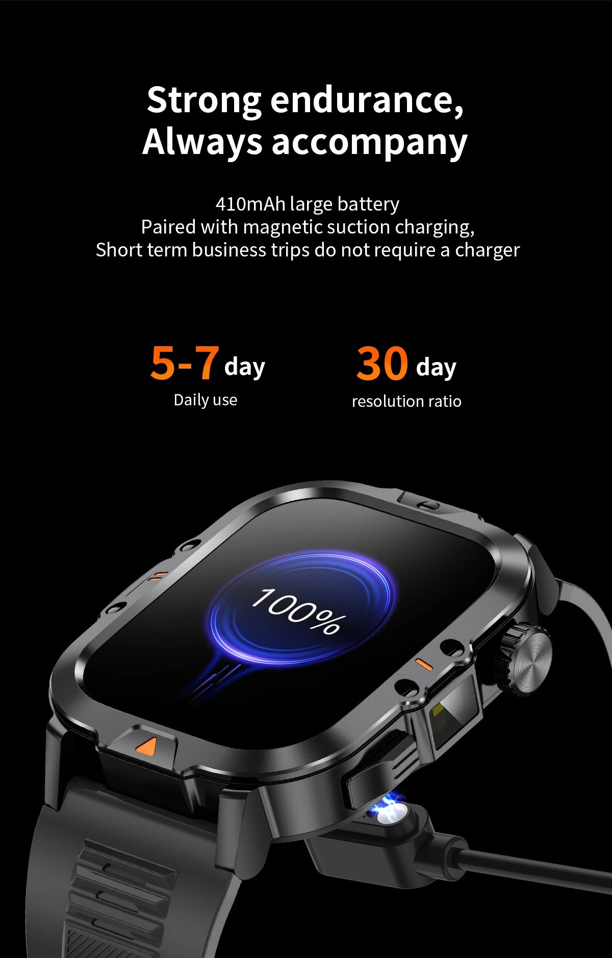 LIGE 2.01-inch HD Screen Men Smart Watch With Flashlight Outdoor Sports Men Watch IP68 Waterproof Health Monitor Call Smartwatch