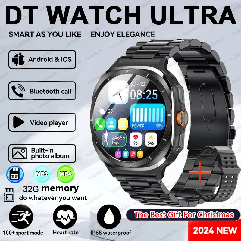 2025New Galaxy Watch 7 Ultra Smart Watch Men 32GB Memory GPS NFC 1.5"AMOLED Screen Fitness Tracker Health Smartwatch For Samsung