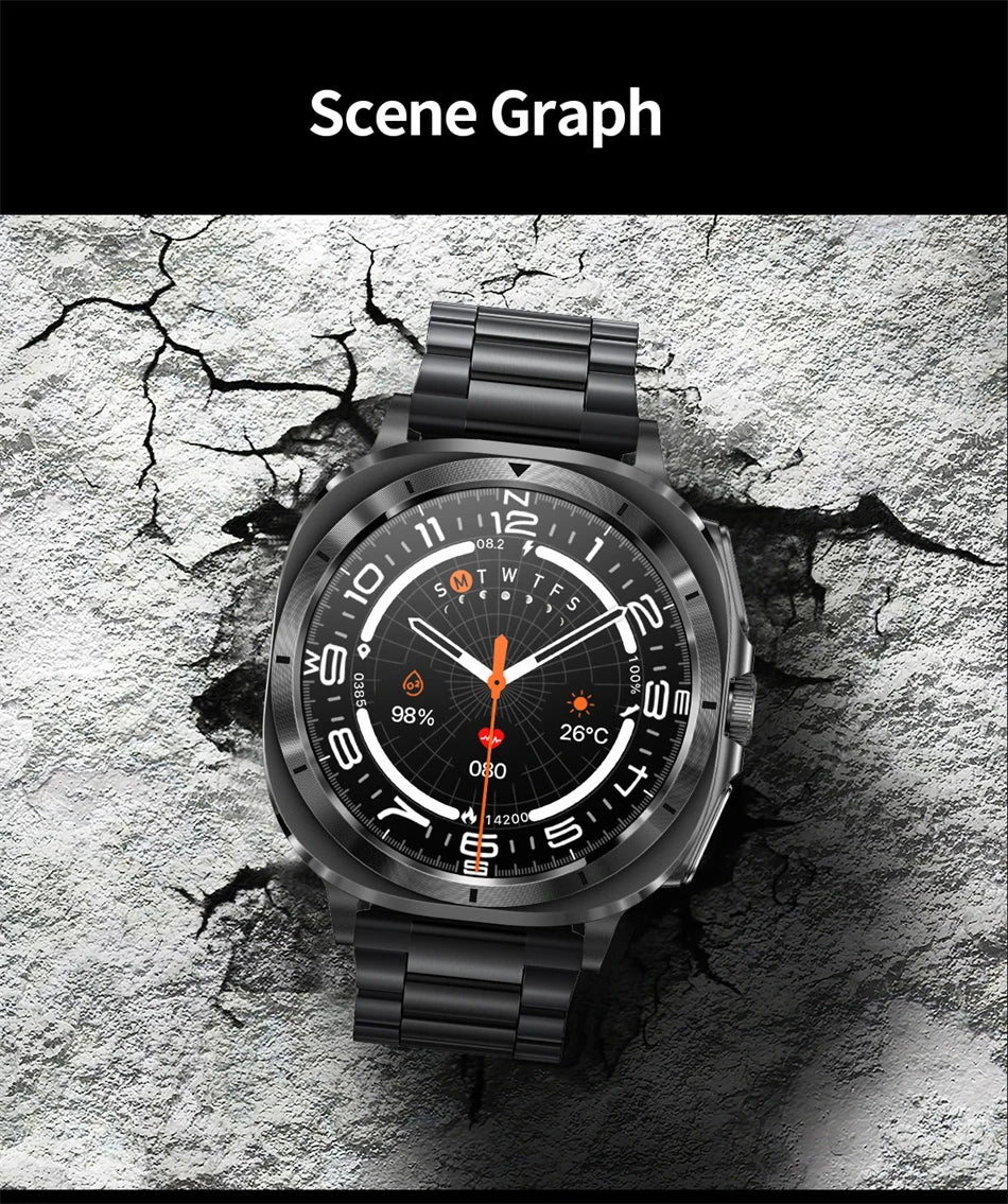 2025 New Uric Acid Blood Lipids Health Smartwatch Men Body Fat Blood Pressure Monitor AMOLED Screen NFC Man Smart Watch ECG+PPG