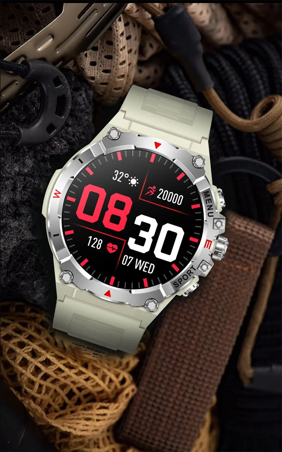 Military Grade AMOLED Smart Watch Men GPS Positioning 500 mAh Large Battery Health Monitoring 100+ Sports Mode Smartwatch 2025