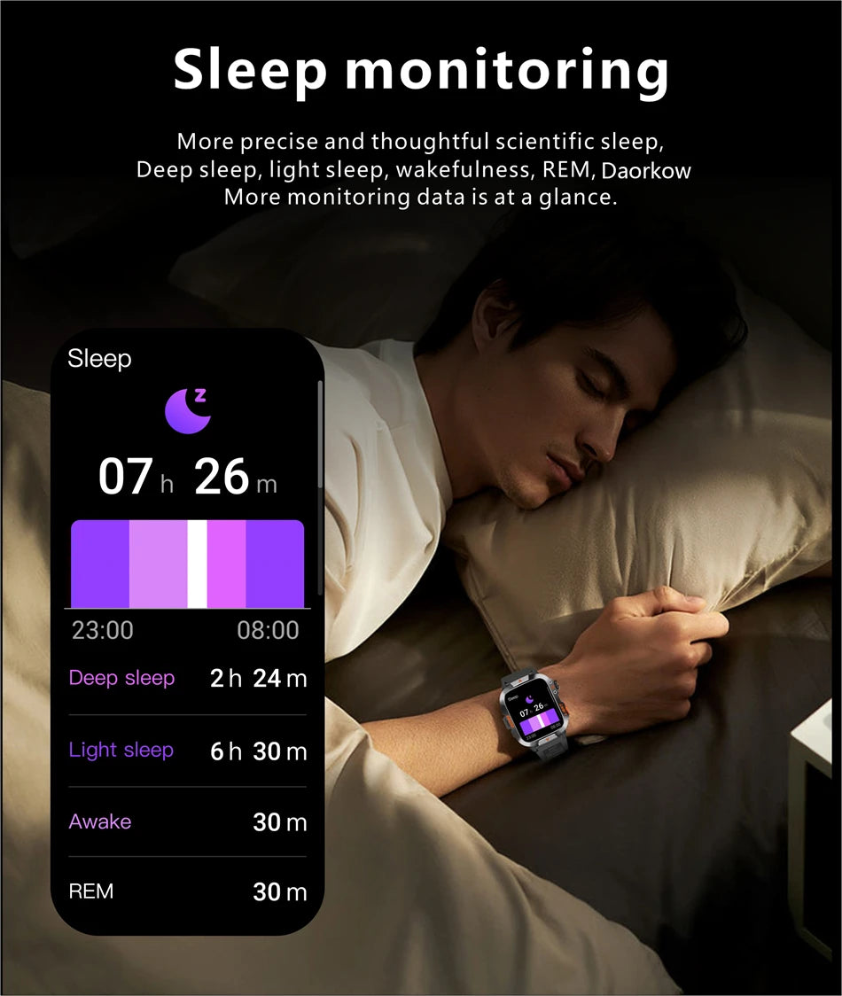 New LIGE Voice Assistant Calling Smartwatch 1.96 inch AMOLED Display Smart Watch 24H Health Monitoring Sports Smartwatch for Men