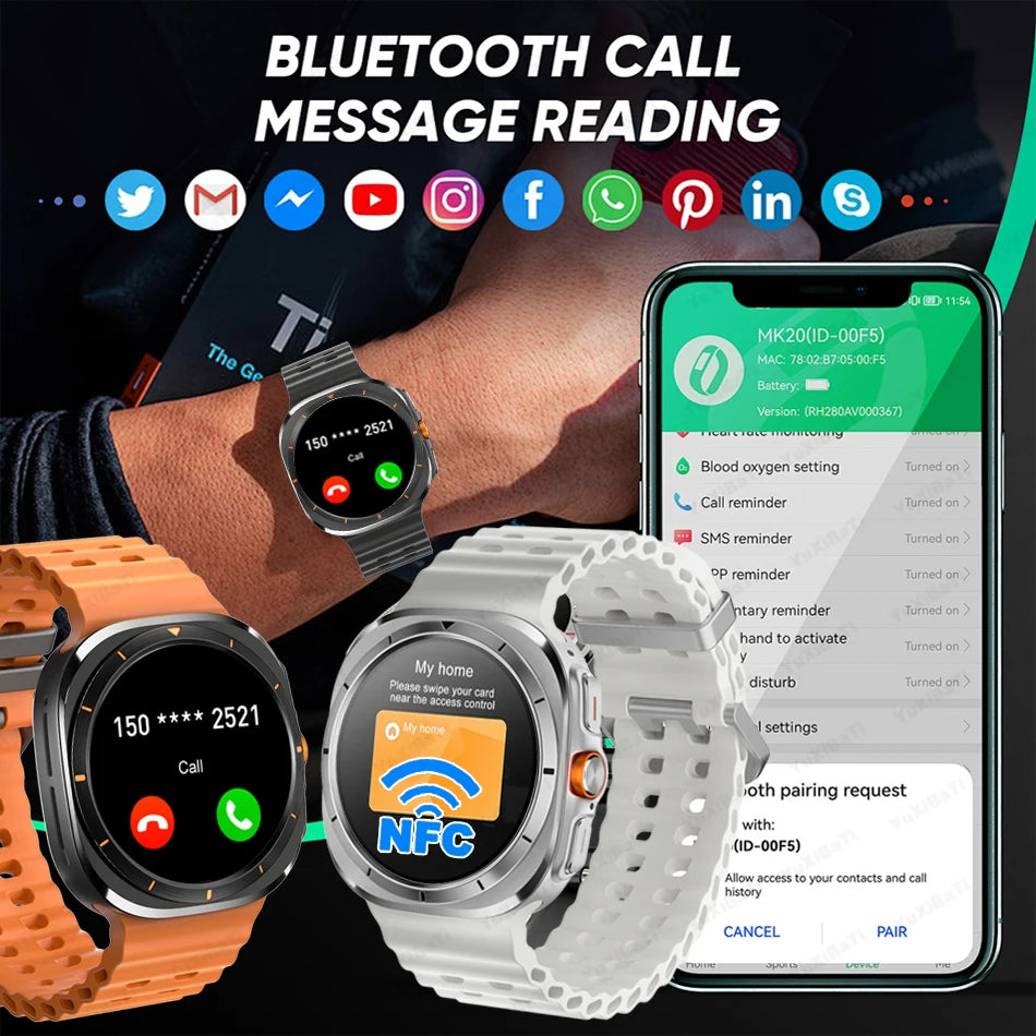 2025New Galaxy Watch 7 Ultra Smart Watch Men 32GB Memory GPS NFC 1.5"AMOLED Screen Fitness Tracker Health Smartwatch For Samsung