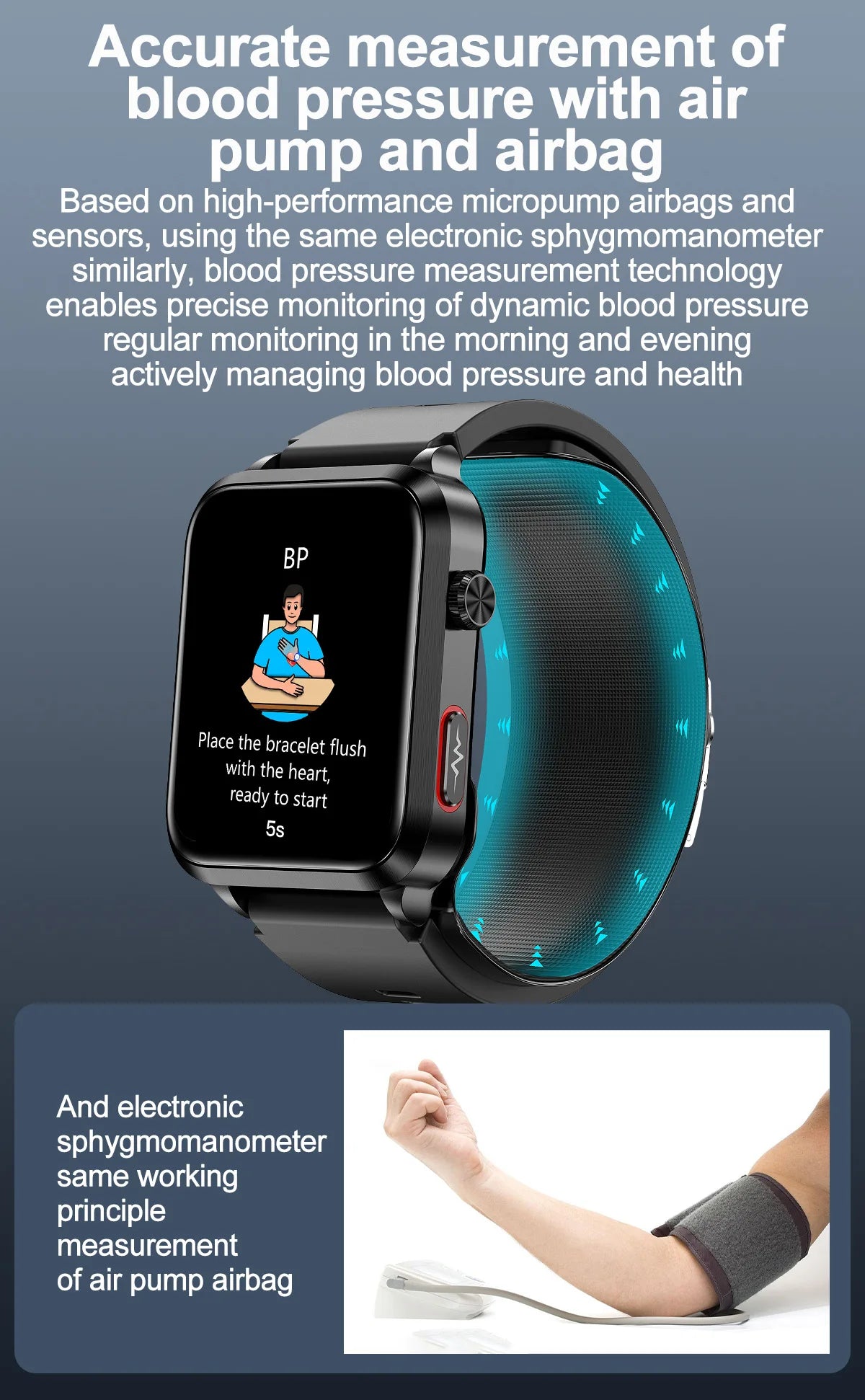 Medical grade smartwatch 2025 Air Pump Bluetooth call health watch True Accurately Blood Pressure Uric Acid Blood Lipids watch