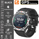 Military Grade AMOLED Smart Watch Men GPS Positioning 500 mAh Large Battery Health Monitoring 100+ Sports Mode Smartwatch 2025