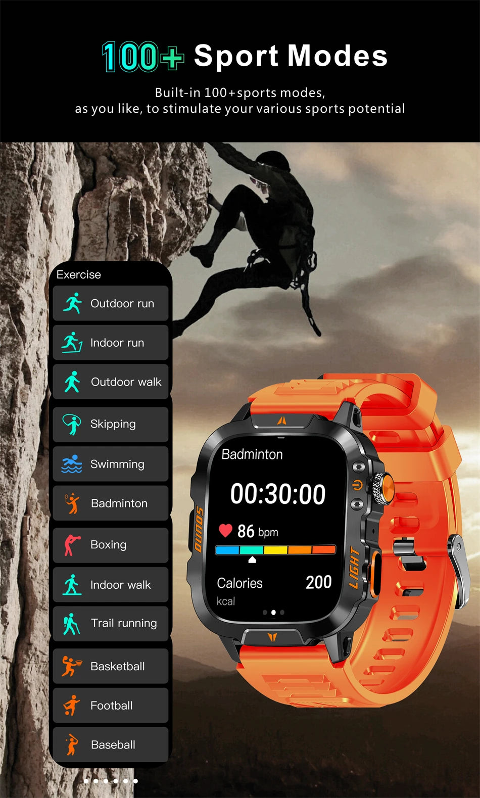 New LIGE Voice Assistant Calling Smartwatch 1.96 inch AMOLED Display Smart Watch 24H Health Monitoring Sports Smartwatch for Men