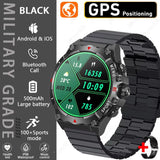 Military Grade AMOLED Smart Watch Men GPS Positioning 500 mAh Large Battery Health Monitoring 100+ Sports Mode Smartwatch 2025
