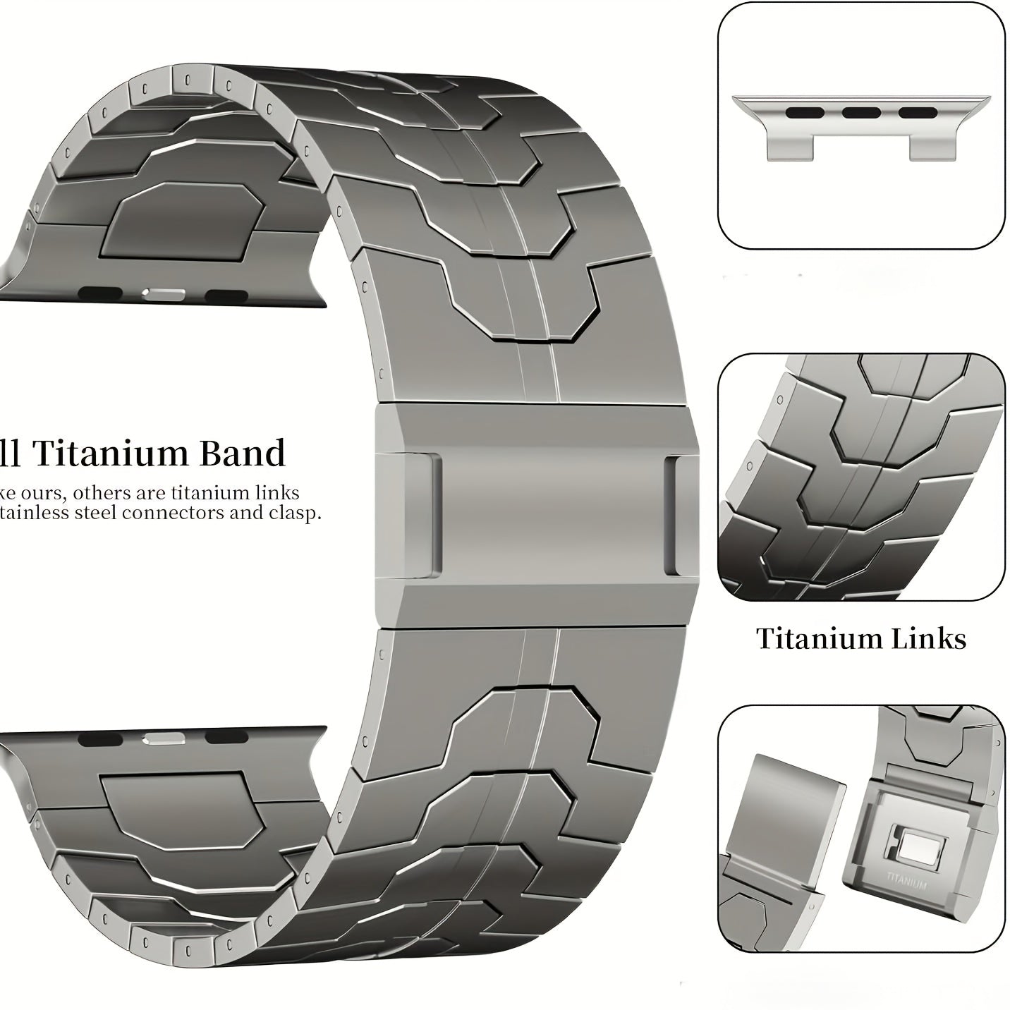 MOOSOO Titanium Watch Band 49mm 45mm 44mm 42mm Compatible