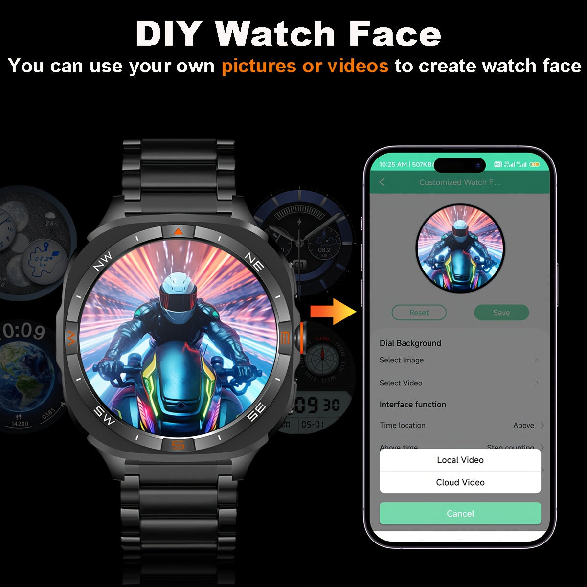 COIUSOR New 1.46-inch GPS Smart Watch, wireless call sync SMS alerts, GPS L1+L5 Dual-Frequency Positioning, Compass, Altitude, Air Pressure, 3D Dly Video Watch Face, 800mAh Large Battery, 100+ sports modes Smartwatch for Fitness Tracking, for IOS and And