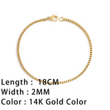 SUNIBI Classic Snake Chain Bracelets for Women Trend Gold Plated