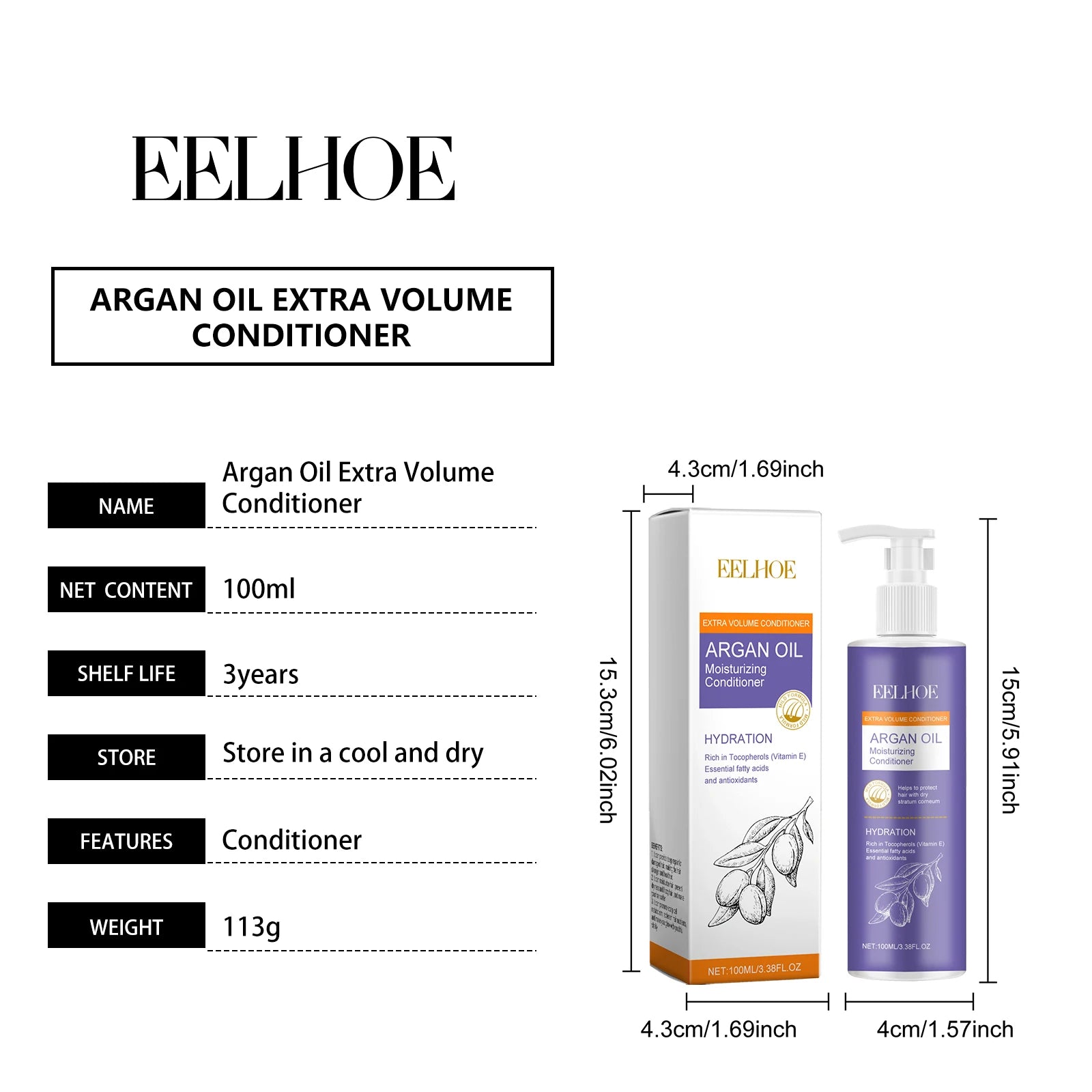 EELHOE Moroccan Nut Oil Fluffy Abundant Set Moisturizing Hair