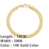 SUNIBI Classic Snake Chain Bracelets for Women Trend Gold Plated