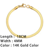 SUNIBI Classic Snake Chain Bracelets for Women Trend Gold Plated