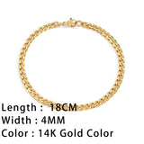 SUNIBI Classic Snake Chain Bracelets for Women Trend Gold Plated