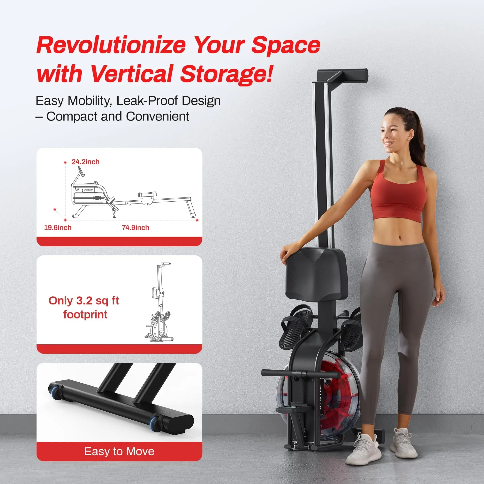 UTRYUP Magnetic Rowing Machines R05 Water Rower