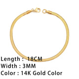 SUNIBI Classic Snake Chain Bracelets for Women Trend Gold Plated