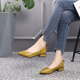 GKTINOO Brand Shoes Thick Heel Ladies Pumps Genuine Leather