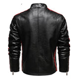 Men Motorcycle Jacket Logo Embroidery Bomber Jacket Slim Fit Coat Biker