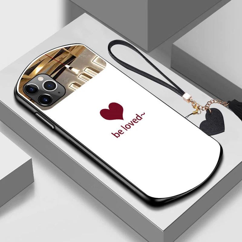 iPhone 16 15 14 13 12 11 Pro XS Max X 8 7 Plus Mirror Lanyard Cover