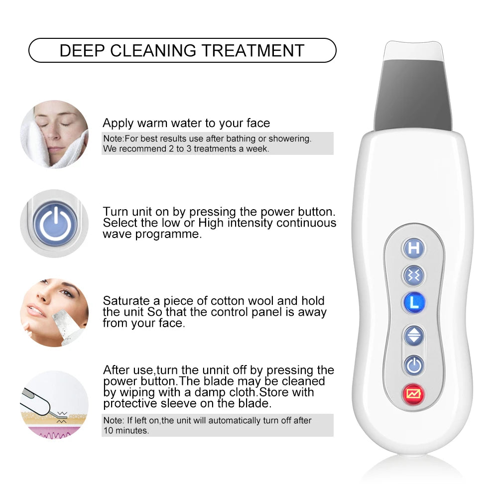 Ultrasonic Skin Scrubber Deep Facial Cleaner