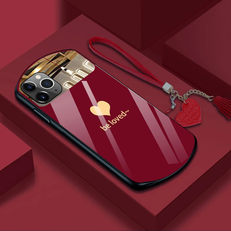 iPhone 16 15 14 13 12 11 Pro XS Max X 8 7 Plus Mirror Lanyard Cover