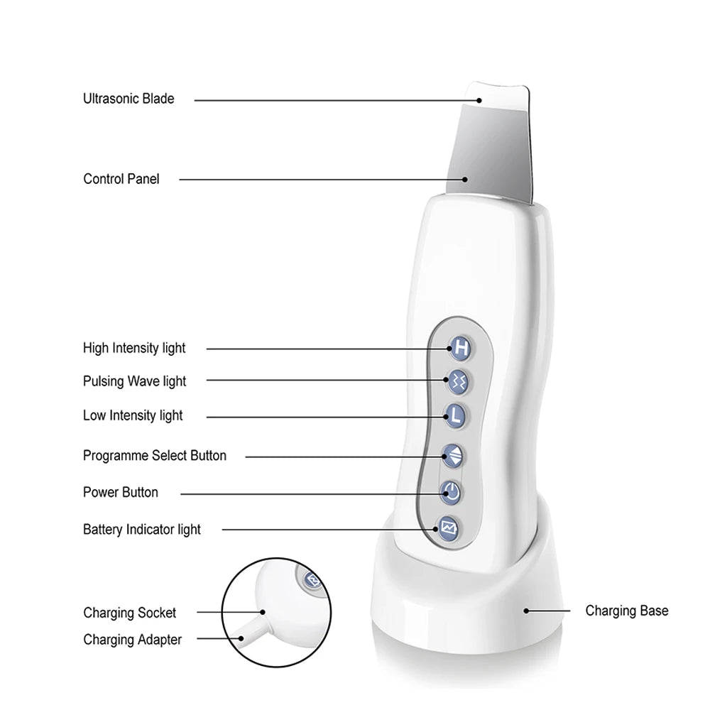 Ultrasonic Skin Scrubber Deep Facial Cleaner