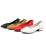 GKTINOO Brand Shoes Thick Heel Ladies Pumps Genuine Leather