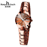 Black Silver Watch Women Quartz Calendar Rhinestone Dress Bracelet