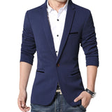 Brand Mens Casual Blazers Autumn Spring Fashion Slim Suit Jacket Men