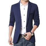 Brand Mens Casual Blazers Autumn Spring Fashion Slim Suit Jacket Men