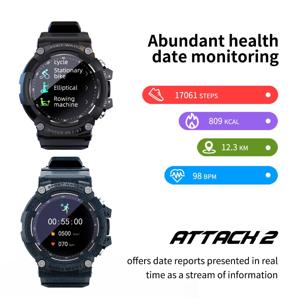 LOKMAT ATTACK 2 Smart Watch Fitness Tracker Full Touch Screen Monitor Sport