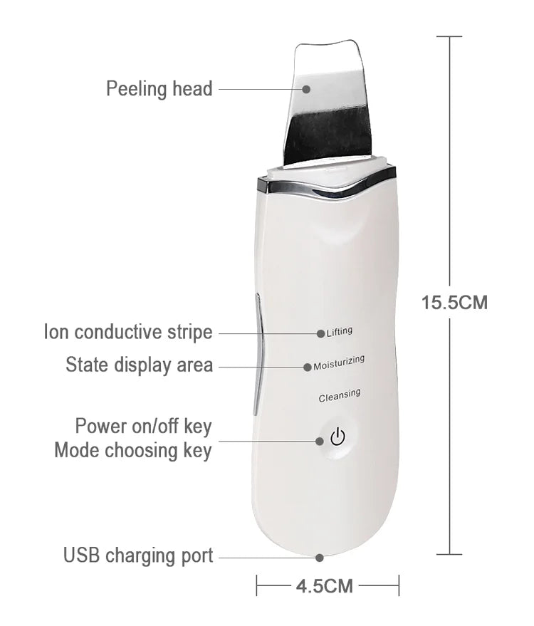 Ultrasonic Skin Scrubber Deep Facial Cleaner
