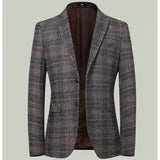 Blazer Striped Jacket Elbow Patch Blazer Tweed Blazers Coat Business