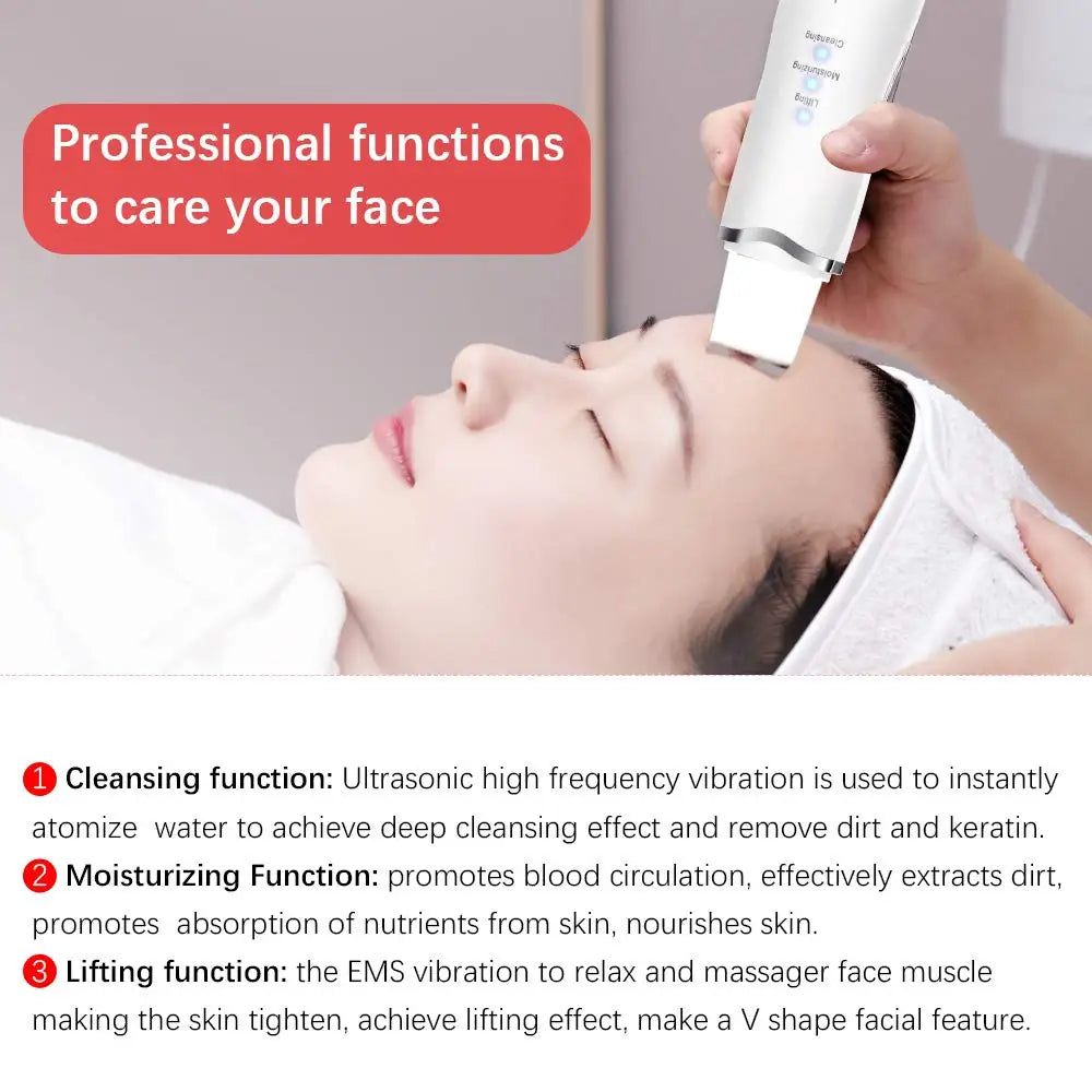 Ultrasonic Skin Scrubber Deep Facial Cleaner